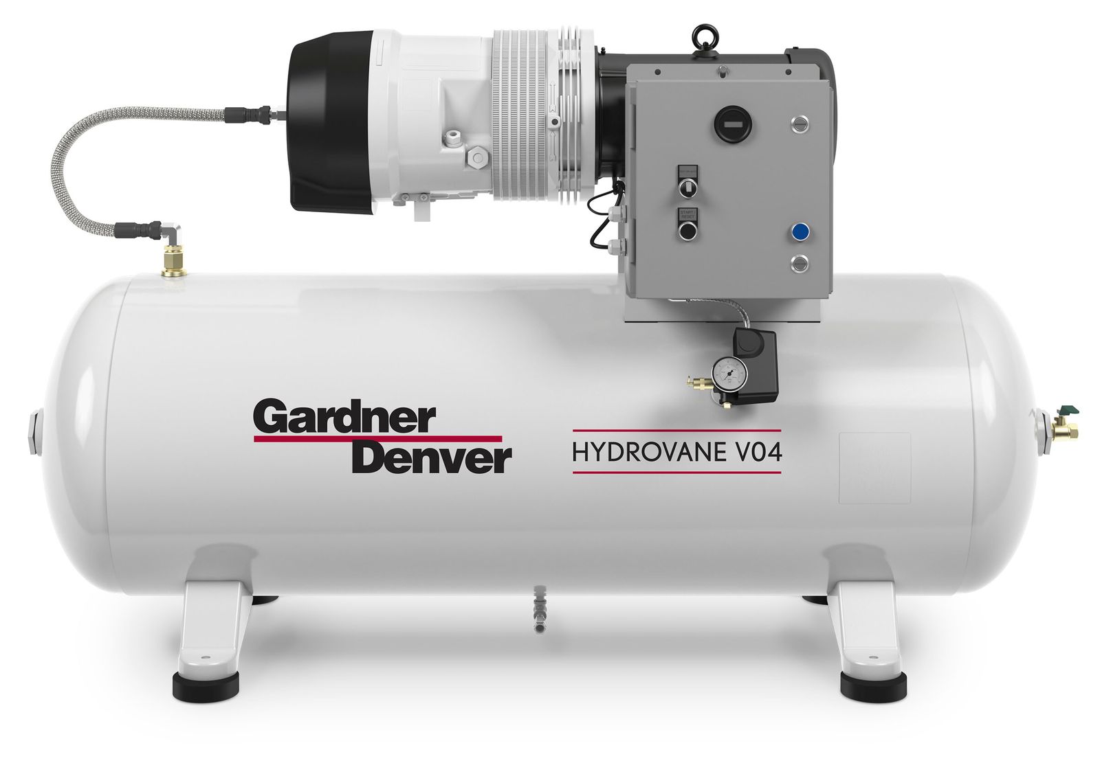 Compressor de palheta rotativa Simplex V/VR Gardner Denver montado sobre reservatório