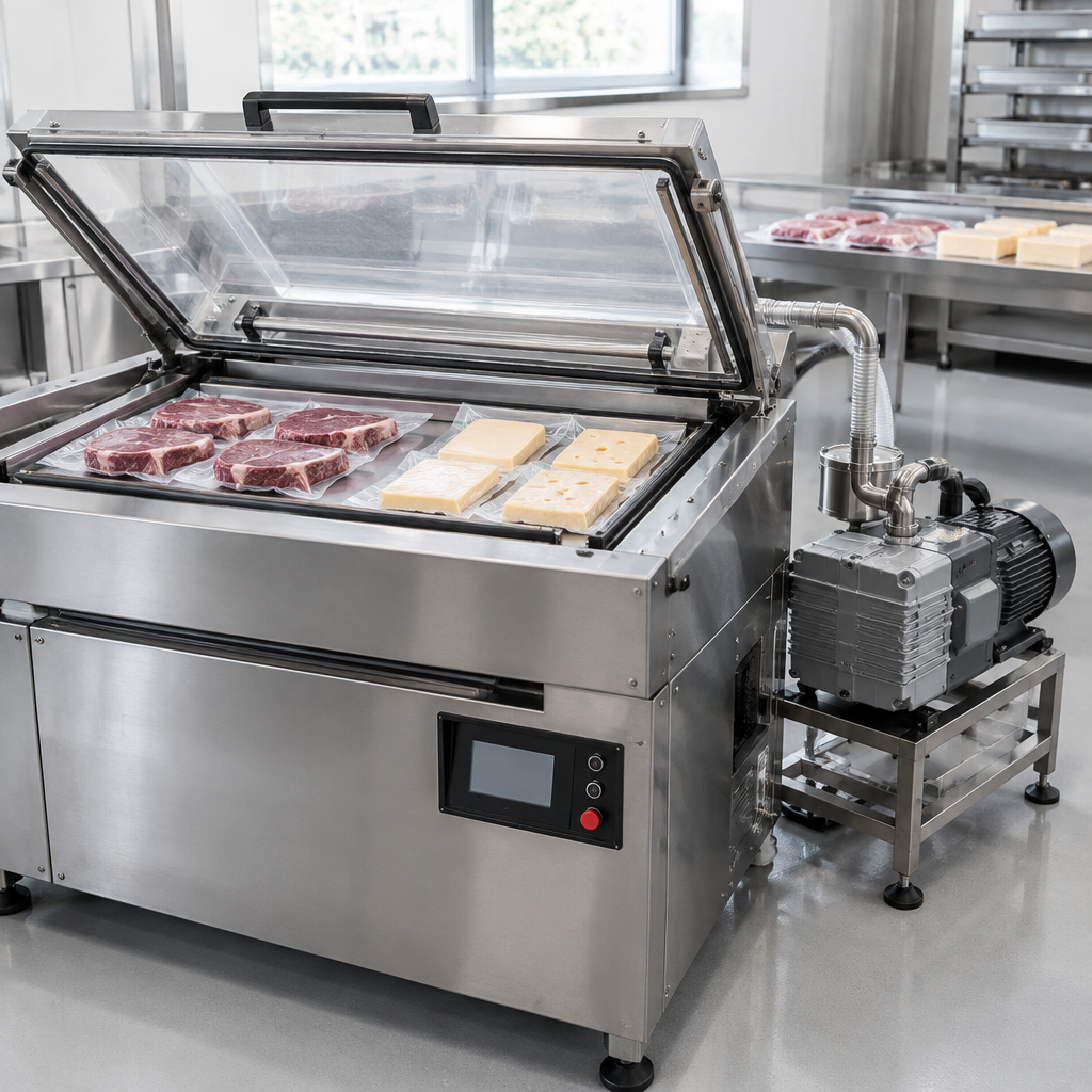 Bomba de vácuo para indústria de alimentos em linha de embalagem a vácuo de carnes e queijos
