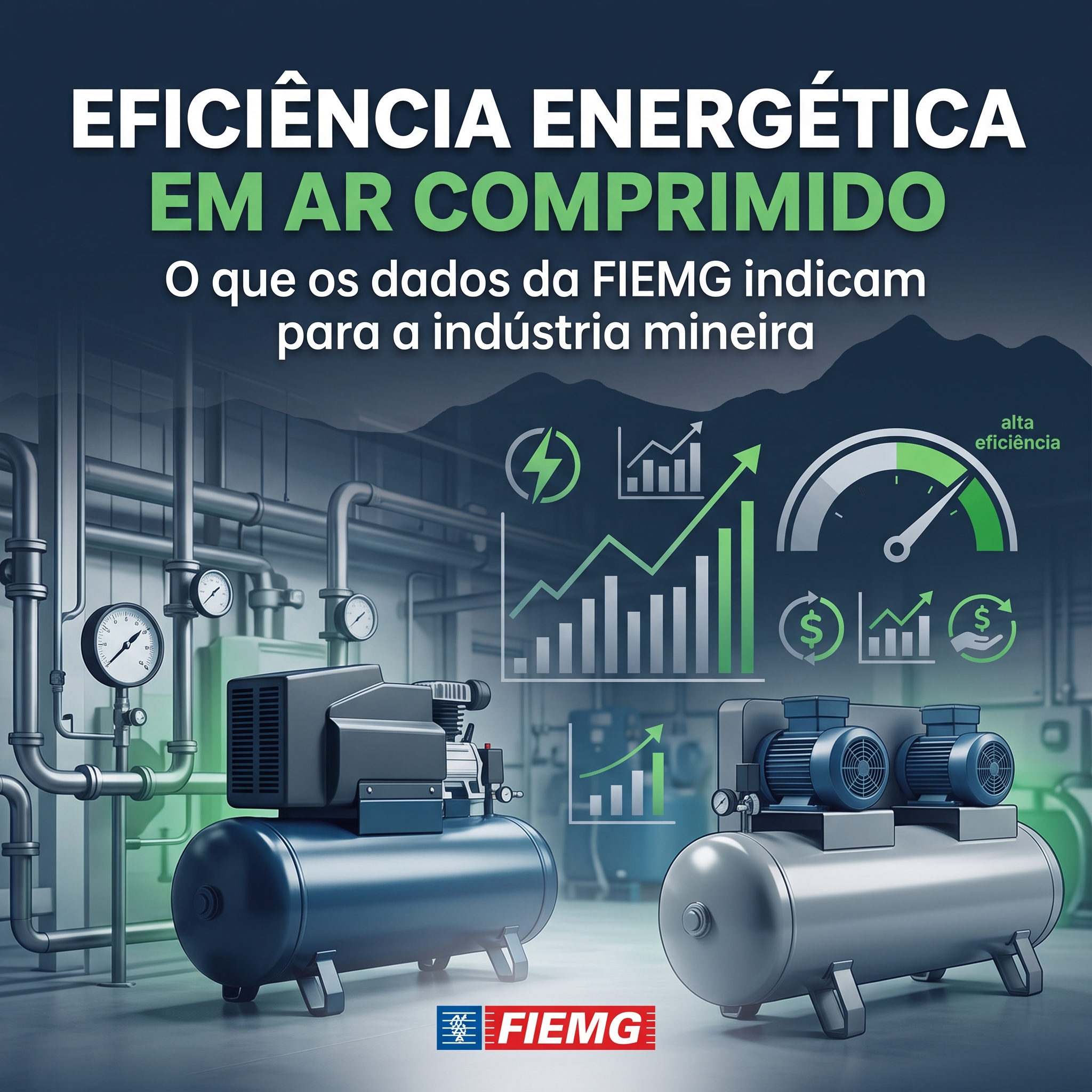Eficiência energética em ar comprimido: o que os dados da Fiemg indicam para a indústria mineira