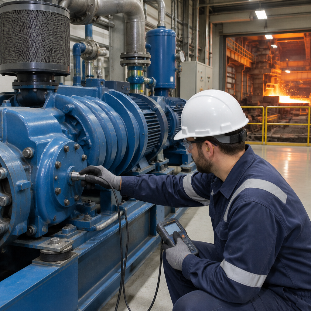Manutenção preditiva de compressores na siderurgia com medição Shock Pulse